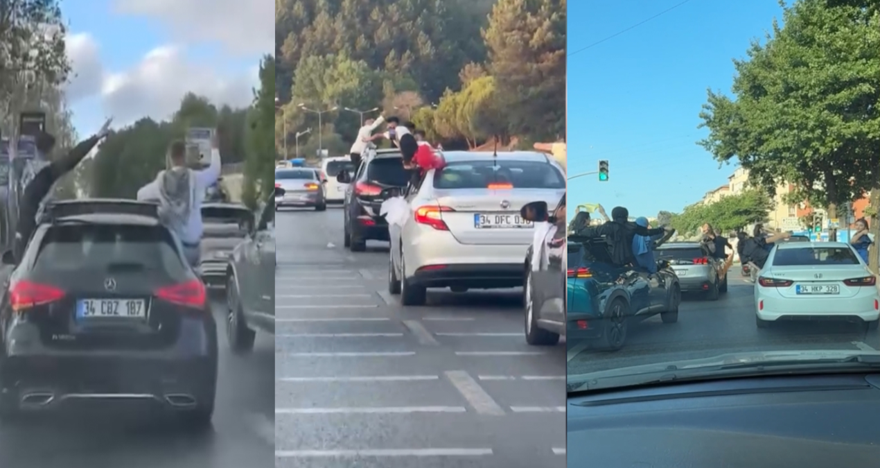 dugun konvoyunda akilalmaz anlar slalom yapip sarktilar R61x5jNw